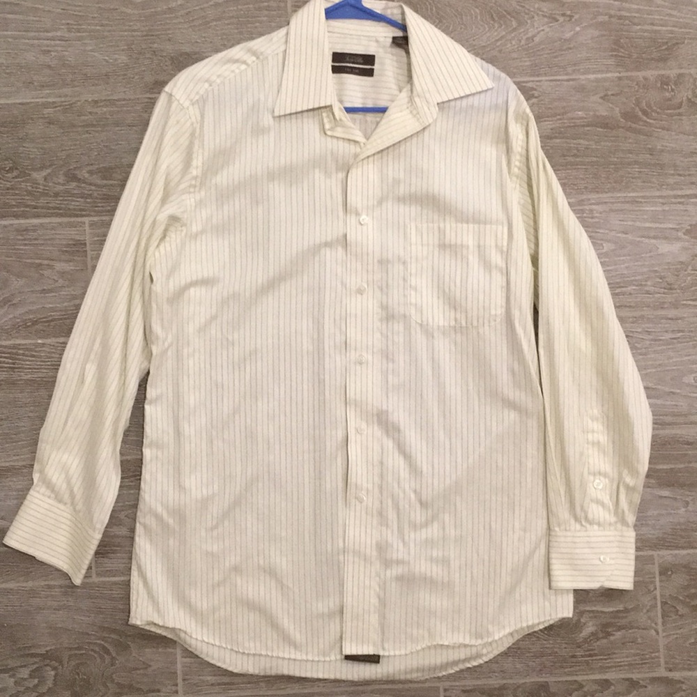 Yellow and blue stripped dress shirt - 100% cotton